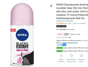 Desodorante para Mujer, Invisible Clear (50 ml)