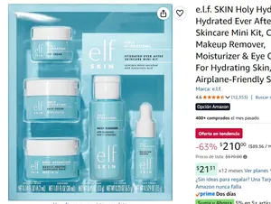 e.l.f. SKIN Holy Hydration! Hydrated Ever After Skincare Mini Kit, Cleanser, Makeup Remover, Moisturizer & Eye Cream For Hydrating Skin, Airplane-Friendly Sizes
