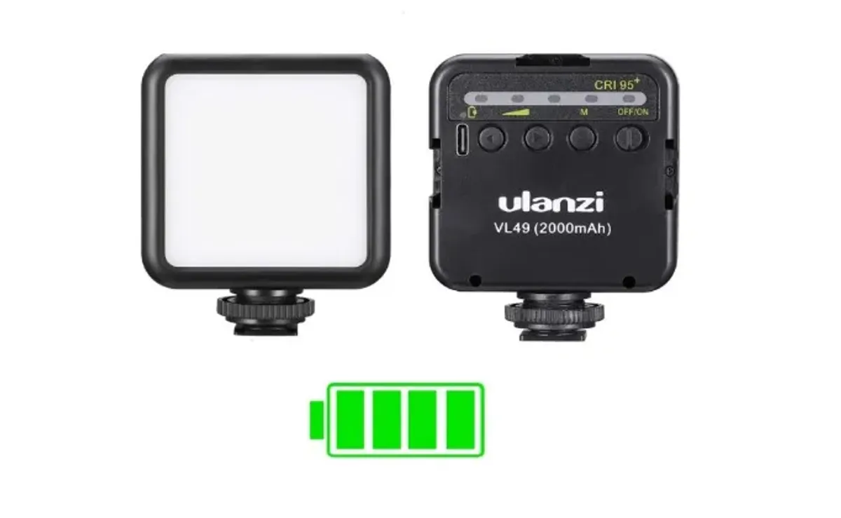 ULANZI Luz de Vídeo LED VL49 5500K Luz de Relleno Luz de Camara LED lámpara de luz fotográfica portátil para videocámaras DSLR, fotografía, batería incorporada de 2000mAh.