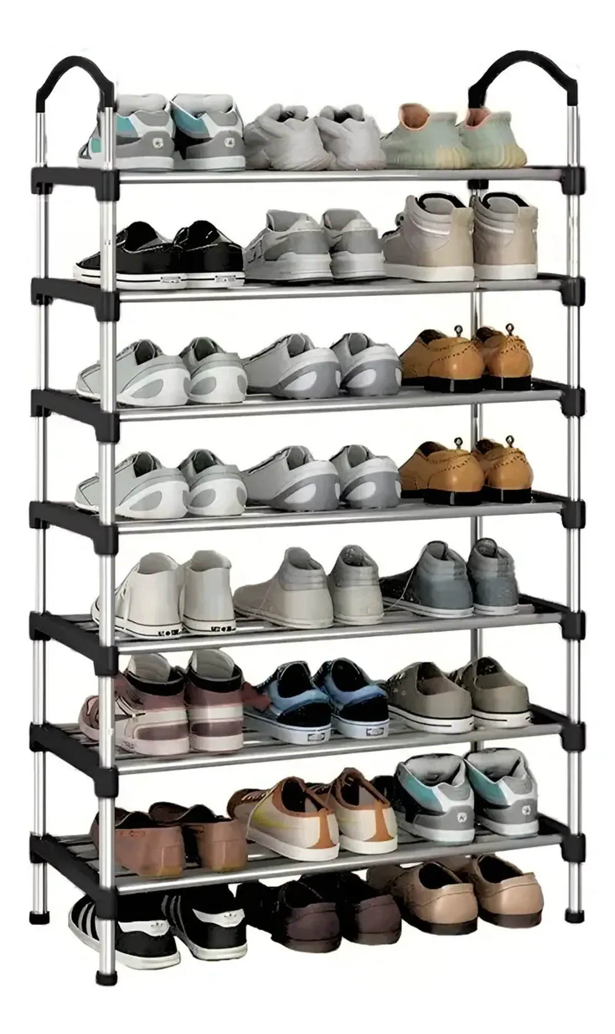 Zapatero Fasilyt de 7 Niveles Organizador de Zapatos y Tenis de Metal Armable Negro