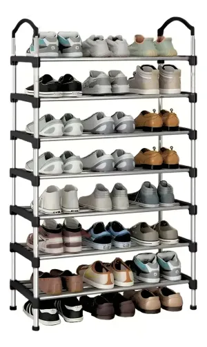 Zapatero Fasilyt de 7 Niveles Organizador de Zapatos y Tenis de Metal Armable Negro
