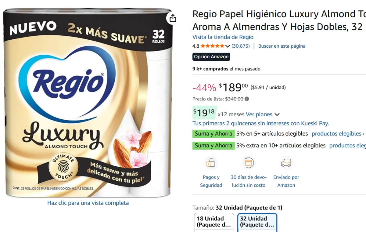 Papel Higiénico  32 Rollos