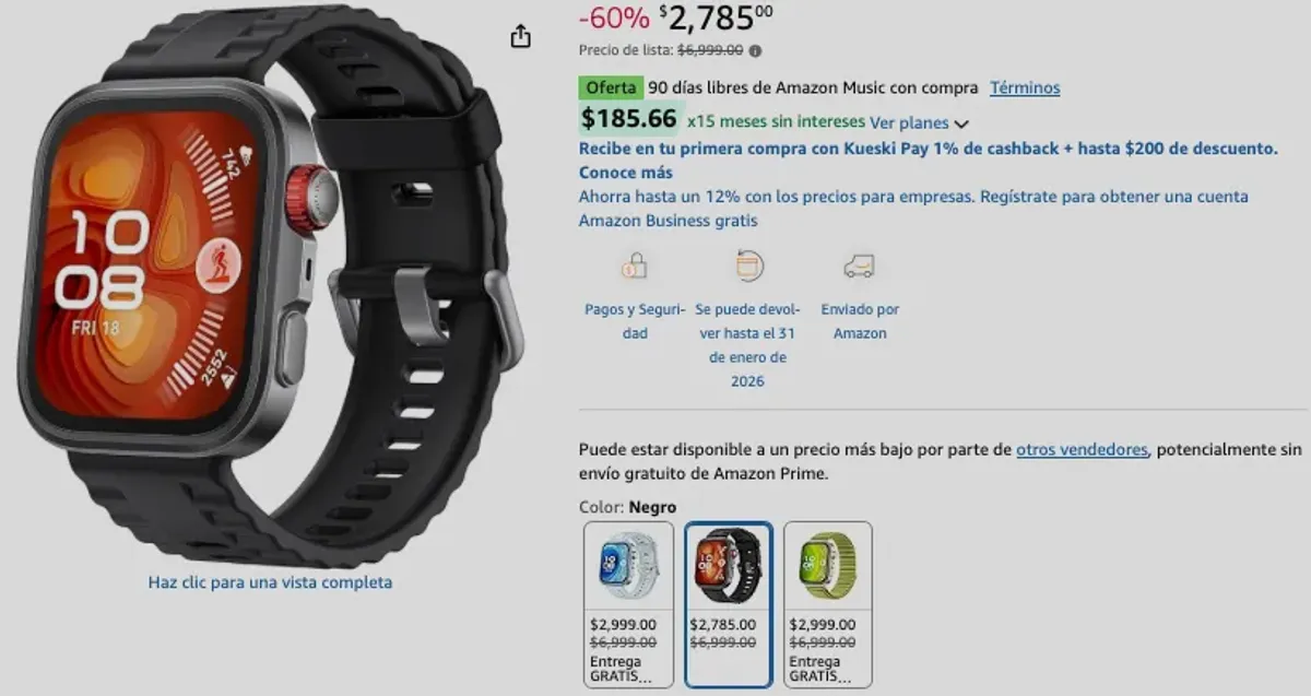 HUAWEI Watch FIT4 Pro Smartwatch con GPS, 1.82" Pantalla de Zafiro, Bisel de Aleación de Titanio, Análisis de ECG, Batería hasta 10 días, para Outdoor Entusiastas, iOS & Android, Negro