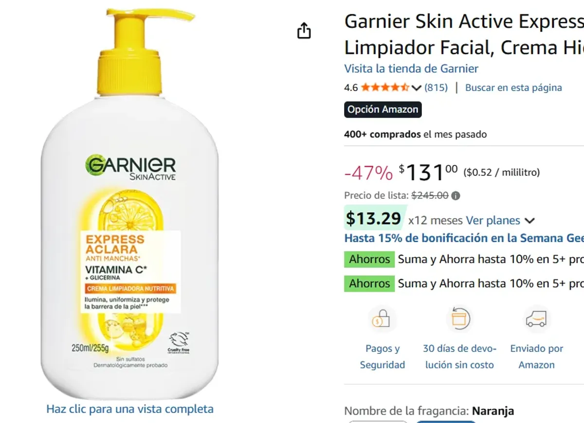 Gel Limpiador Facial, 250ml,