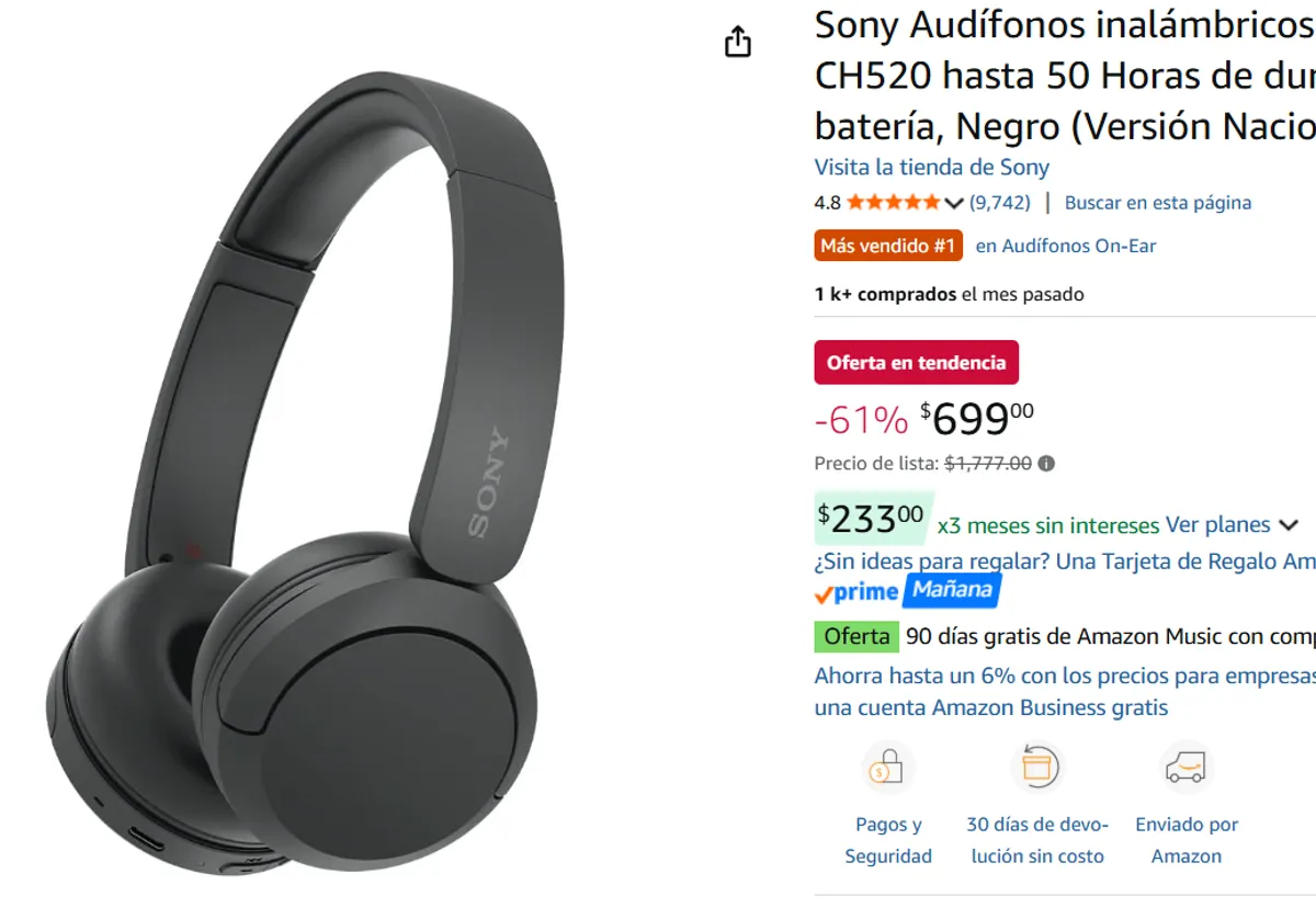 Sony Audífonos inalámbricos 