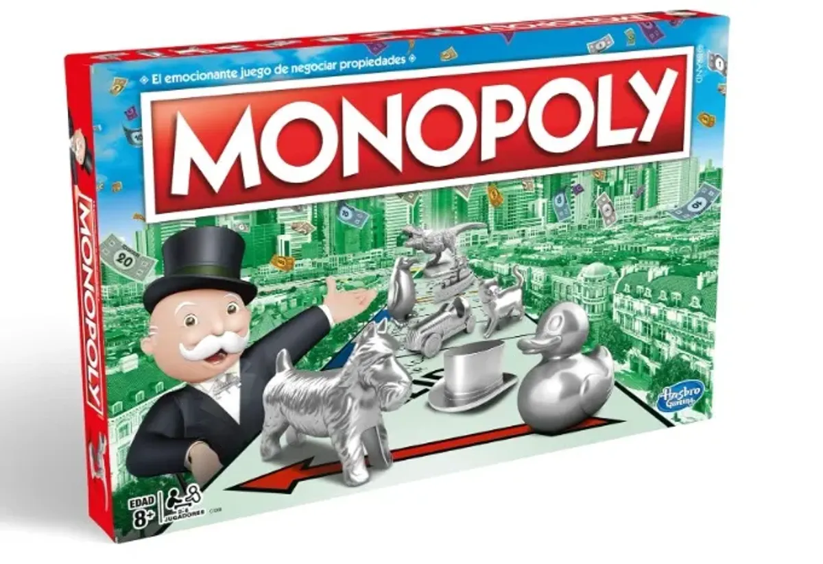 Hasbro Gaming Monopoly - Juego de Mesa de Negociar Propiedades con Bandeja de Almacenamiento y Tokens Grandes para 2 a 6 Jugadores a Partir de 8 años