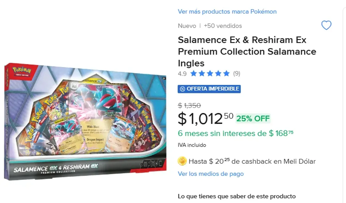 LA PREMIUM COLLECTIONN DE SALAMENCE Y RESHIRAM EX