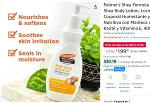 Palmer's Shea Formula Raw Shea Body Lotion, Loción Corporal Humectante y Nutritiva con Manteca de Karité y Vitamina E, 400ml