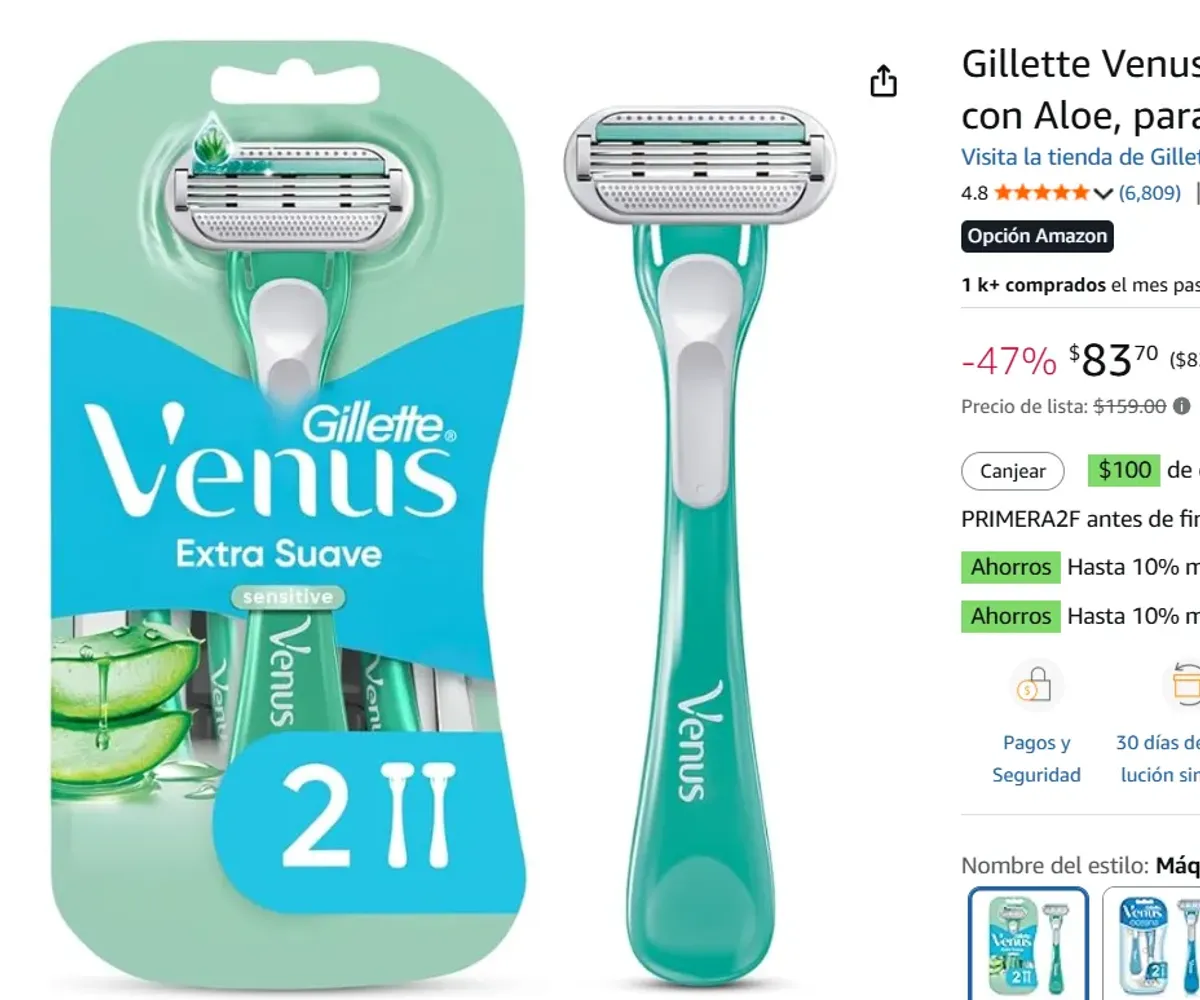 Rastrillo para Mujer 2 PZS