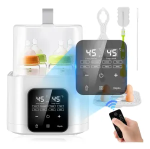 Esterilizador Calentador De Biberones Himylife Para Bebé 200w Seguro Eficiente Practico Con Termostato Para Mamilas Leche Materna O Formula,¡calienta 4 Biberones + Papillas A La Vez Color Blanco