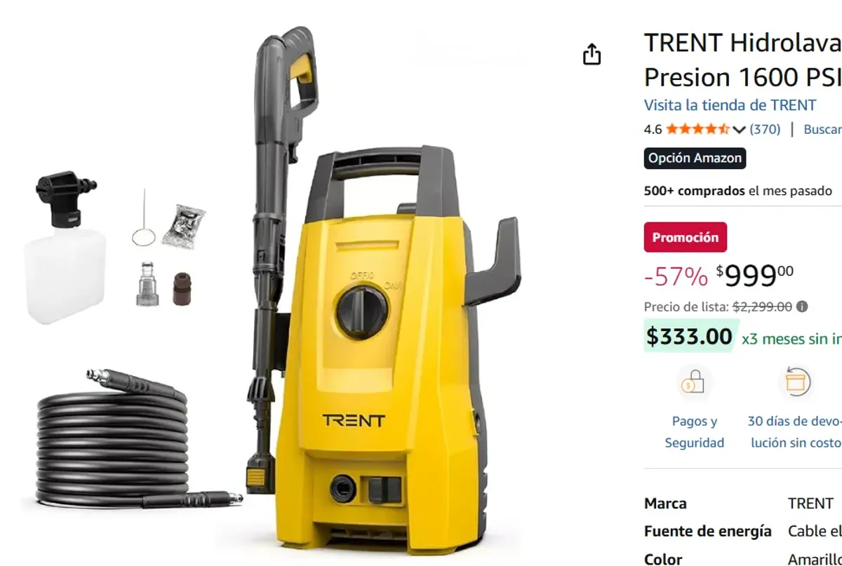 Hidrolavadora Electrica 1200w Alta Presion 