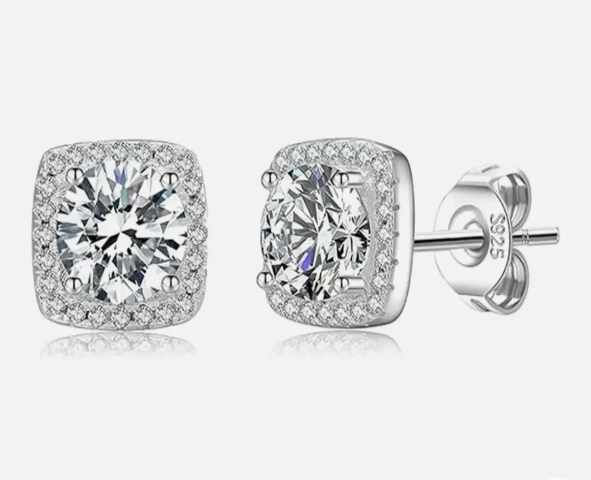 arete cuadrados de plata de ley 925, pequeños y exquisitos, ligeros e hipoalergénicos, regalos de joyería de moda, adecuados para mujeres para llevar en bodas y aniversarios