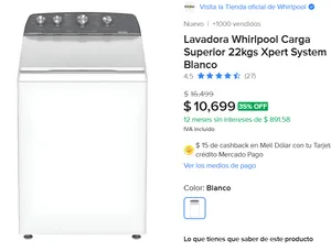 Lavadora Whirlpool Carga Superior 