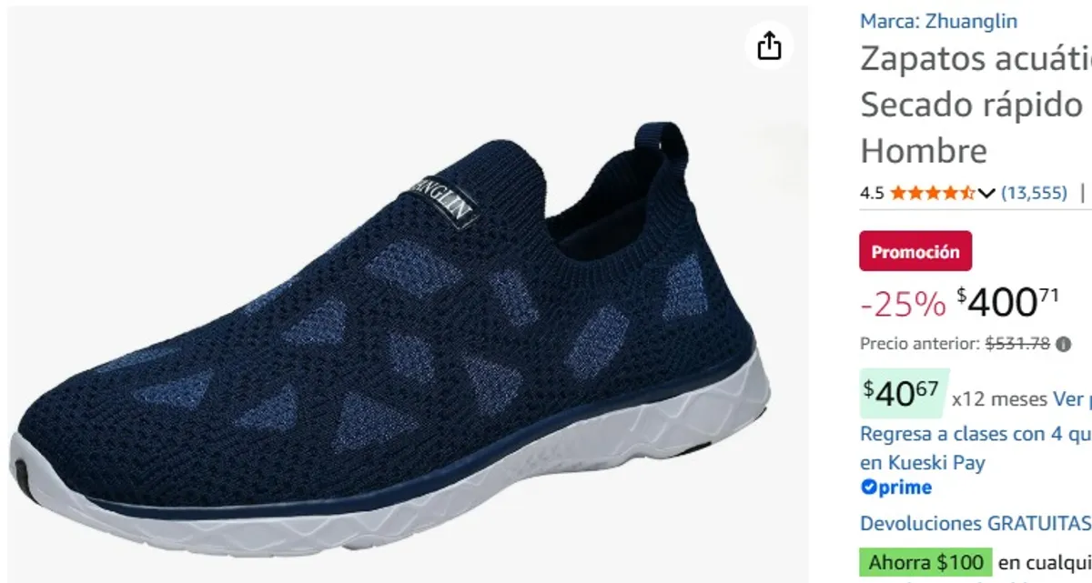 Zapatos acuáticos de Secado rápido para Hombre