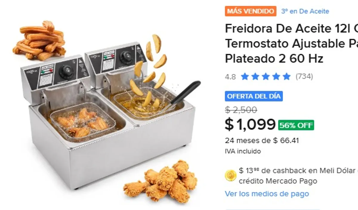 Freidora De Aceite 12l Con Termostato Ajustable Para Cocina Plateado 2 60 Hz