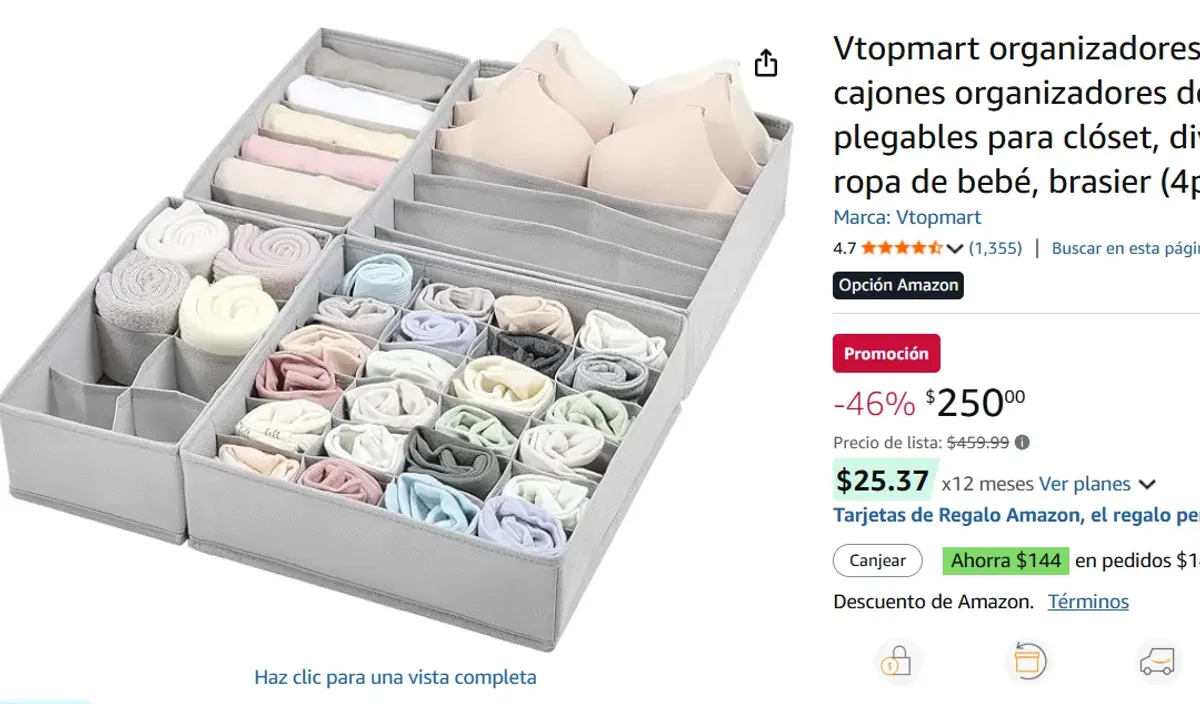 organizadores de cajones  (4pcs Gris)