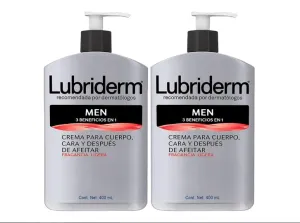 Lubriderm Men 3 en 1 Crema corporal 400ml 2 PACK