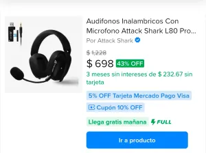 AUDIFONOS INALAMBRICOS GAMING