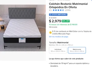 Colchón Restonic Matrimonial 