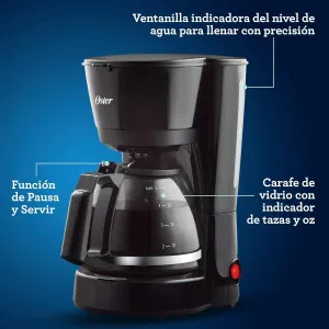 Oster® Cafetera de 5 tazas con filtro permanente, Negro, BVSTDC05