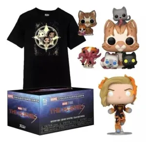 FUNKO COLLECTOR CORPS DE THE MARVELS A SOLO $310!!! SON DOS FUNKOS, PLAYERA, PIN Y STICKER!!! CORRAAAAAAAN
