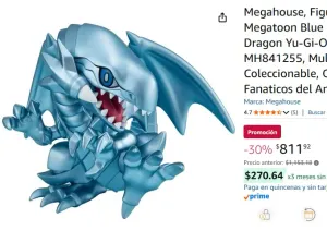 Megahouse, Figura de Accion Megatoon Blue Eyes White Dragon Yu-Gi-Oh! 12 cm, MH841255, Multicolor, Figura Coleccionable, Optima para los Fanaticos del Anime