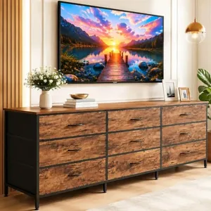 LOKOOY Comoda Cajonera para Recamara 160cm, Mueble para TV 75"