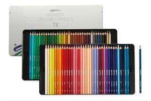  Amazon Basics Lápices de colores de alta calidad, 72 unidades, núcleo suave, multicolor, artículos para el regreso a la escuela (paquete de 1)