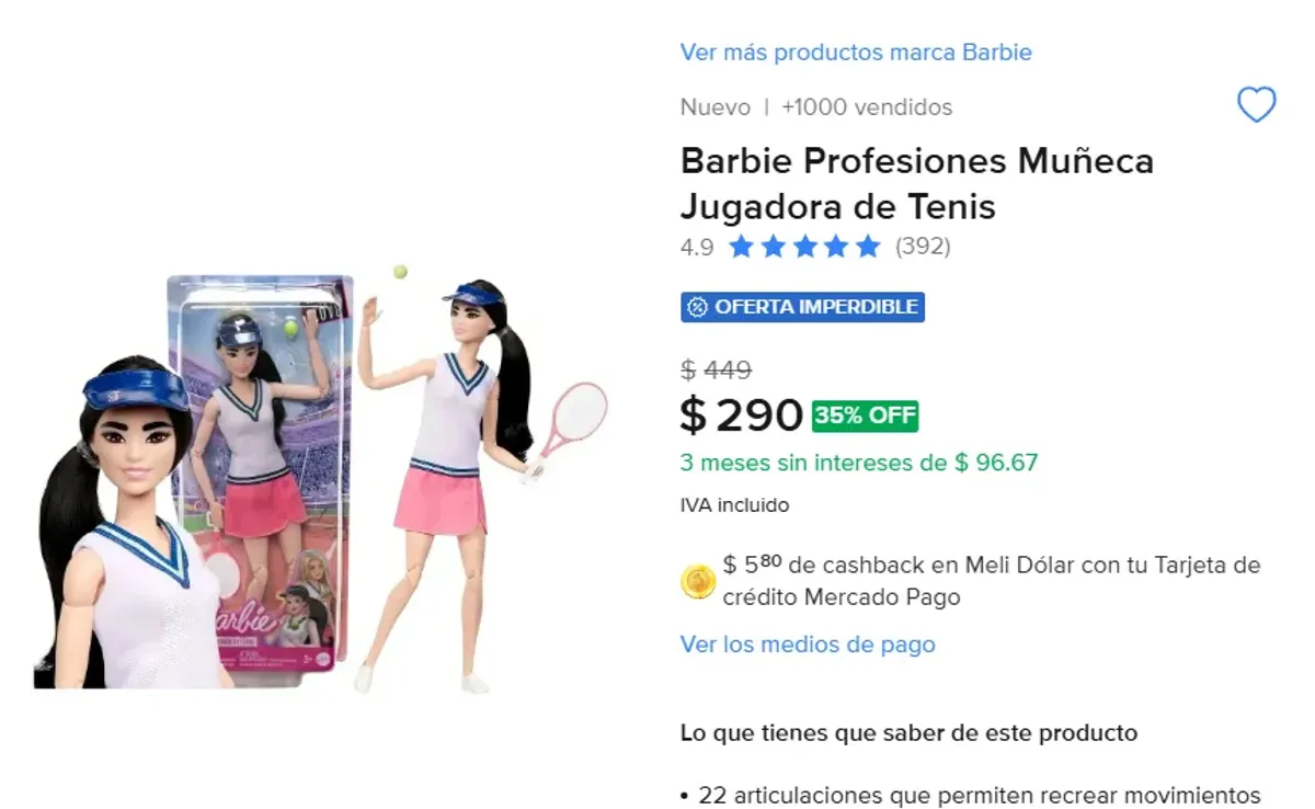 BARBIE TENISTA