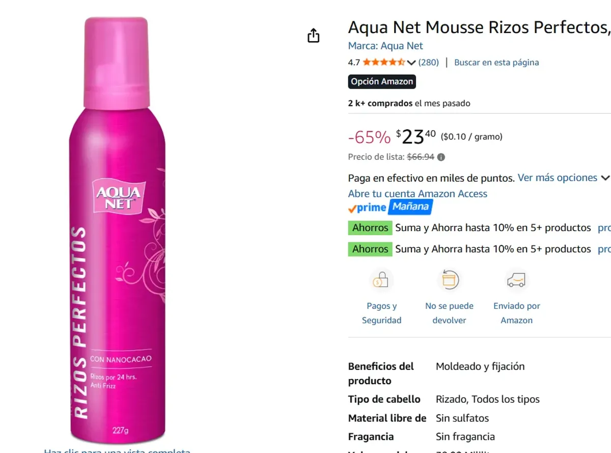 Mousse Rizos Perfectos, 227 g