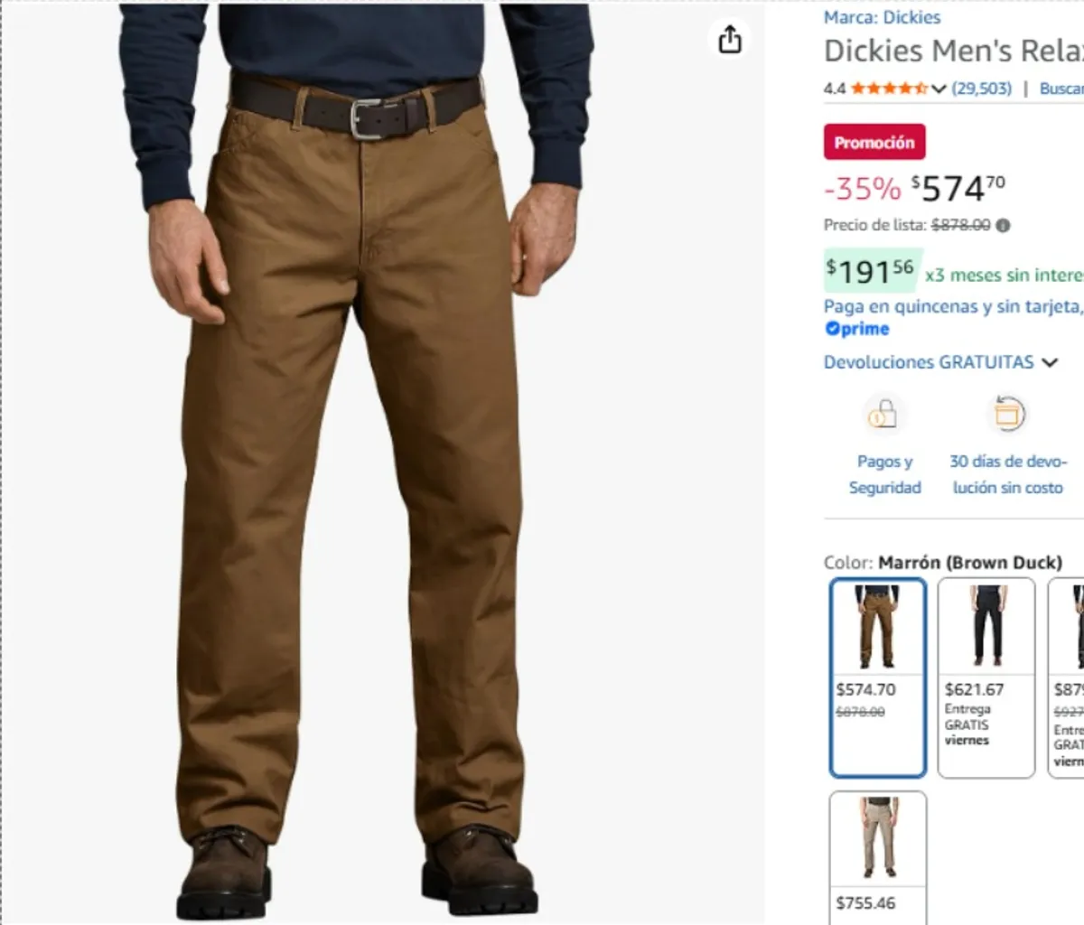 Dickies Men's Relaxed Fit Duck Jean