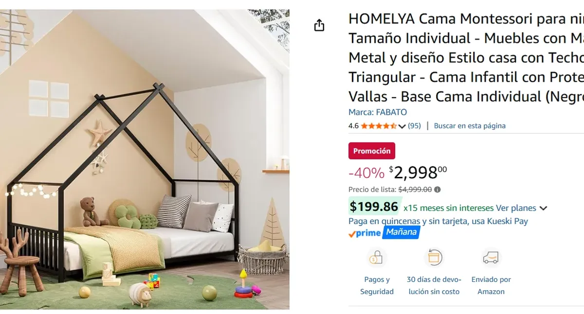 Cama Montessori para niños 