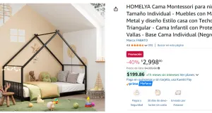 Cama Montessori para niños 