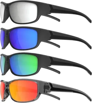 anteojos de sol deportivas para hombre, anteojos de sol polarizadas para golf, pesca, conducción, correr, ciclismo, paquete de 4