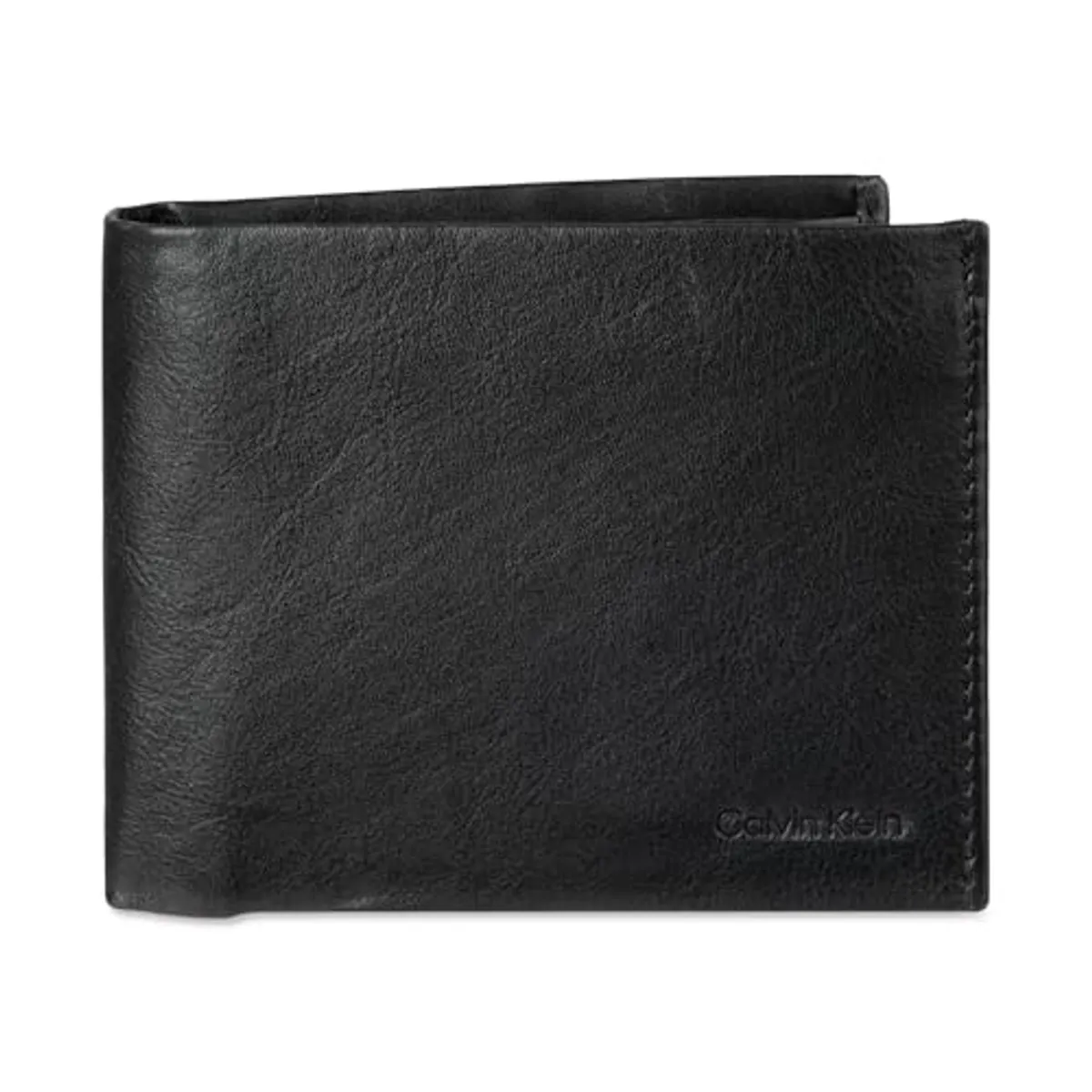 Calvin Klein portafolios plegable minimalista RFID de piel para hombre, Funda negra, Talla única