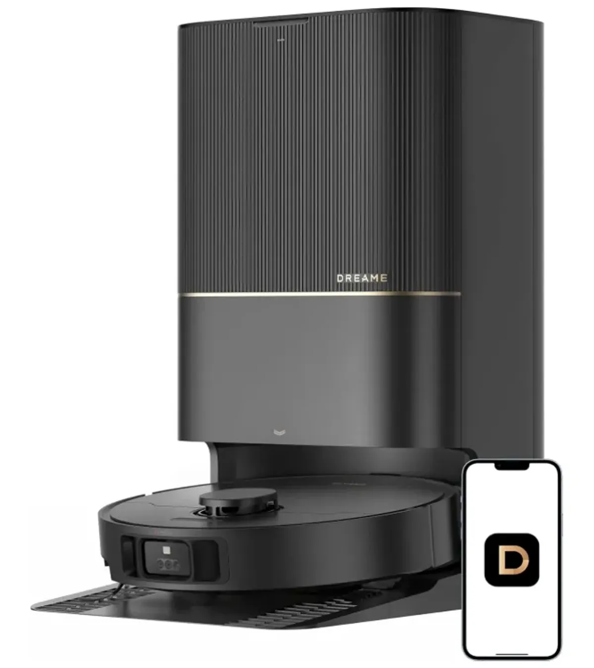 DREAME X40 Ultra Robot Aspiradora y Trapeador Extraíble y Elevable, Succión de 12 000 Pa, Limpieza Extensa con Cepillo Lateral, Autolimpieza de Trapeador y Tabla de Lavar a 70°C, Vaciado Automático