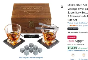 Regalo con Vasos de Vidrio Vintage 