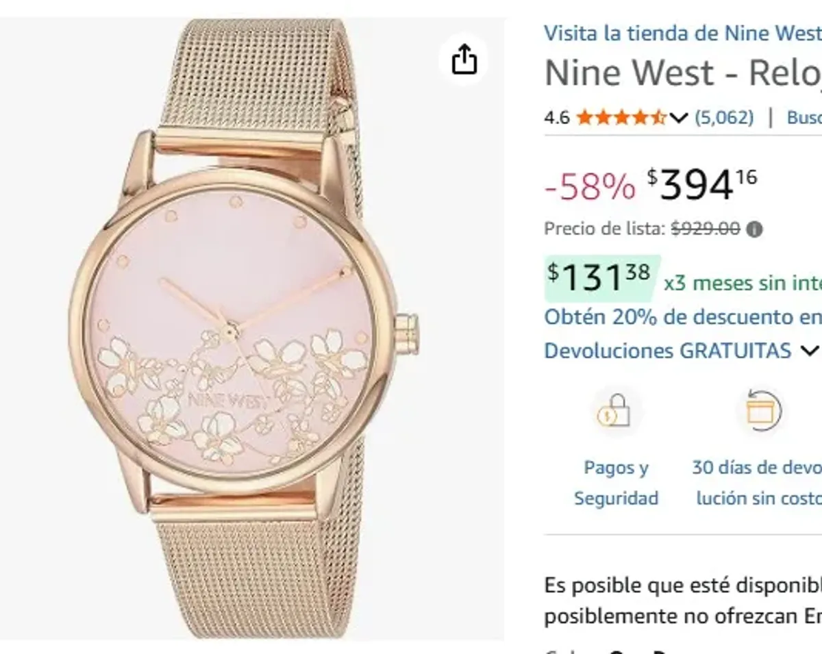Nine West - Reloj de pulsera para mujer
