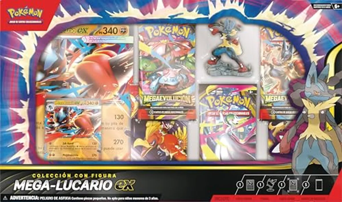 Pokémon TCG: Mega Lucario ex Figure Collection - Producto en Español de Lationamerica