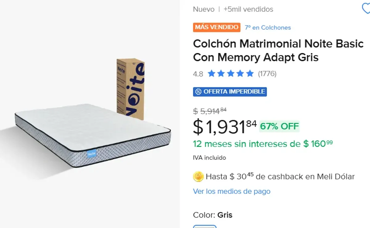 Colchón Matrimonial Con Memory Adapt 