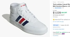 Tenis adidas Casual Breaknet Mid Hombre Blanco Jr3571