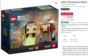 Pack de Lego Brick Headz de Aragon y Arwen