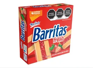 Marinela Barritas de Fresa, 4 piezas, 268g