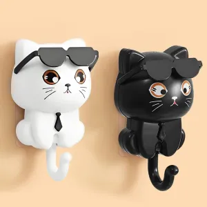 Generic - 2 ganchos de plástico para llaves de gato, colgando lindas decoraciones para llaves, colgante de pared, soporte para llaves