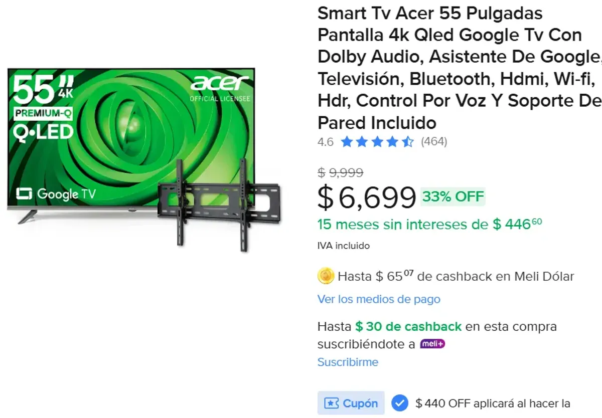 Smart Tv Acer 55 Pulgadas 