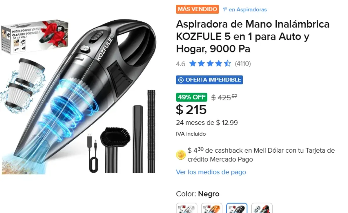 Aspiradora de Mano Inalámbrica para Auto y Hogar