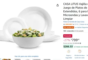 Vajilla de Opal 6 Personas (18 Piezas)