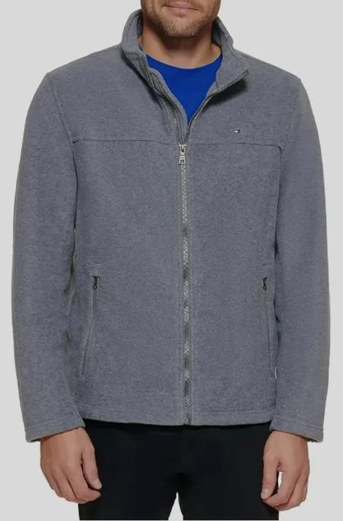 TALLA XS - Tommy Hilfiger - chamarra clásica de forro polar con cierre frontal para hombre (talla regular y grande y alta)