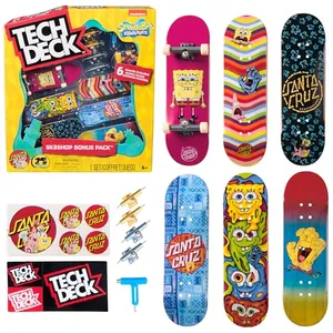 Tech Deck, Spongebob Sk8shop Fingerboard Bonus Pack, minipatinetas coleccionables y Personalizables, Juguetes para niños y niñas a Partir de 6 años