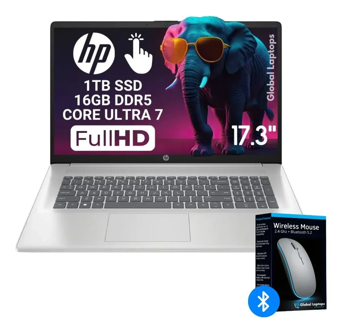 HP 17 Gamer Ultra Core 7 255U 1TB SSD 16GB RAM Pantalla Táctil 17.3 Hd+ 1600 Px X 900 Px Intel Graphics Laptop Cn5075 Incluye Windows Instalado Con Regalo